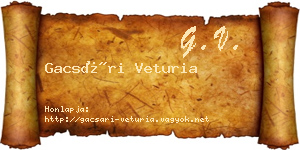 Gacsári Veturia névjegykártya